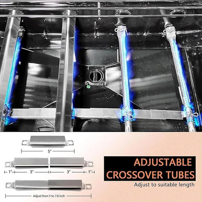 Hongso Grill Replacement Parts for Charbroil Performance 5 Burners 463347519 463275517 463347518 463243519 463373019 463243518 463373319 463275717 Gas Models, Heat Plates, Burner Tubes, Crossover Tube