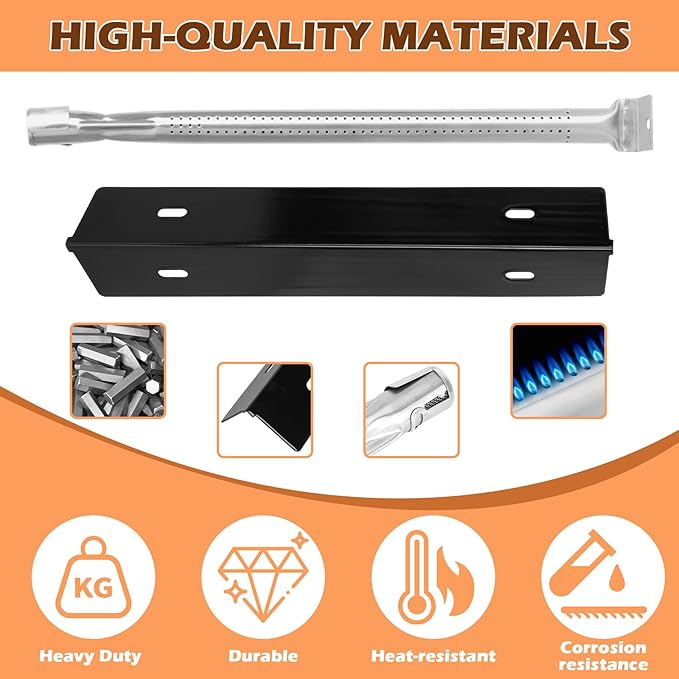 P500RSIBNK-3 Grill Replacement Part Kit for Napoleon Prestige 500 & Pro 500 Gas Grill Parts, Grill Grates & Heat Plate and Burner for Napoleon Built-in Prestige 500, Replace for Napoleon BIP500RBNSS-3