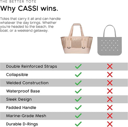 MISSION Boat Gear CASSI Heavy-Duty Outdoor Tote and Waterproof Marine-Grade Mesh Boat Bags