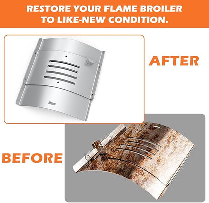 Flame Broiler Kit for Pit Boss Pro Series II Tabletop Portable 150 Pellet Grills Heat Deflector Plate and Slide Cover Replacement Parts for Mahogany 150PPS, Replace Pitboss 31971