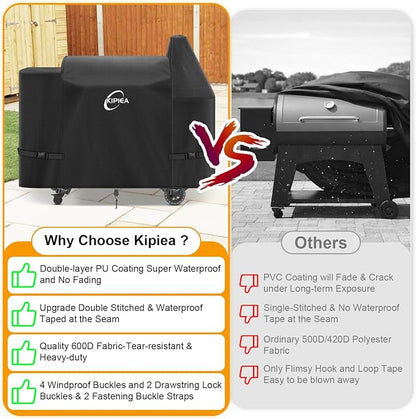 600D Pellet Grill Cover for Pit Boss Austin XL & Rancher XL, Waterproof BBQ Smoker Cover, UV Resistant, No Tear, No Fading
