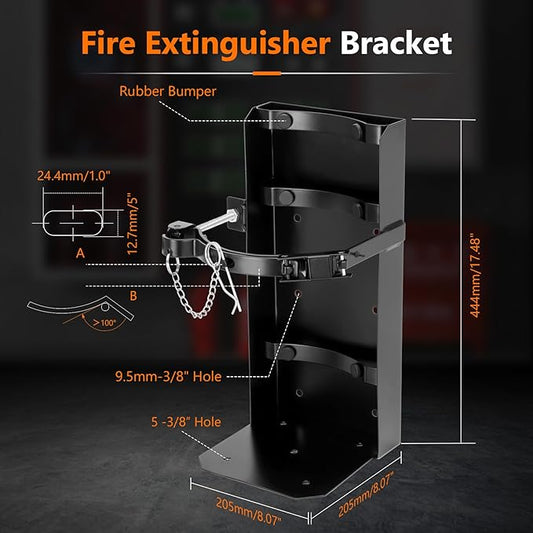 Heavy Duty Vehicle Bracket,Fire Extinguisher Brackets&Mounts-St12 Steel Red, Fit 30lb Dry/10lb Co2 Extinguisher-for School,Garage,Vehicle,Boat,Truck Generic Replacement for by amerex