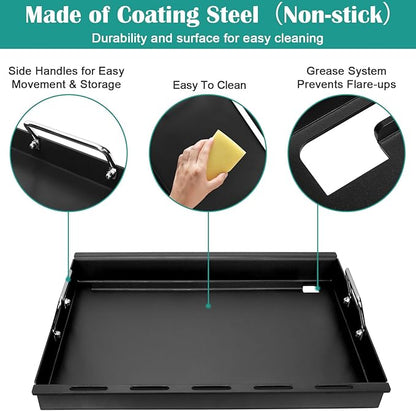 Full-Size Griddle Inserts for Chargriller Grills | For Char-Griller 5050 3001 5650 3030 3725, King Griller 3008 5252 Grill, Flat Top Griddle