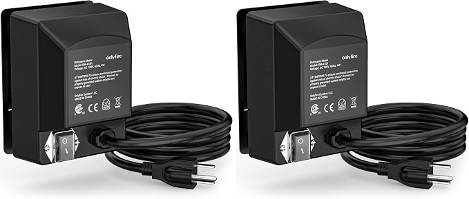 onlyfire Universal Electric Grill Rotisserie Motor 110 Volt 4 Watt On/Off Switch, Black (Pack of 2)