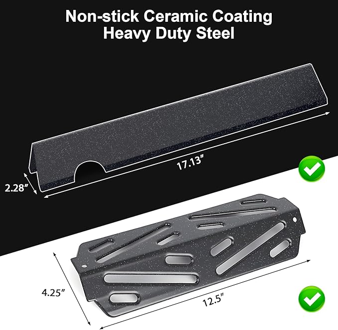 Grill Flavorizer Bars for Weber Genesis II E-410, S-410, LX E-440, S-440, Weber Genesis 2 66041 66033 66796 66030 66686 Heat Deflectors Grill Replacement Parts, 17” Porcelain Steel Flavor Bars
