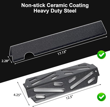 Grill Flavorizer Bars for Weber Genesis II E-410, S-410, LX E-440, S-440, Weber Genesis 2 66041 66033 66796 66030 66686 Heat Deflectors Grill Replacement Parts, 17” Porcelain Steel Flavor Bars