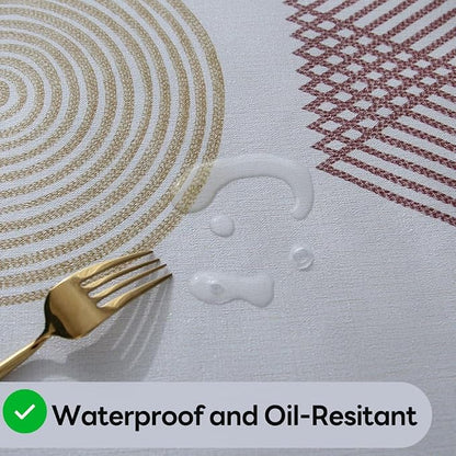 Wipeable Waterproof Tablecloth Vinyl Tablecloths for Rectangle Tables Heavy Duty PVC Tablecloth for Kitchen Dining Table(Geometry-2, 54'' x 108'')