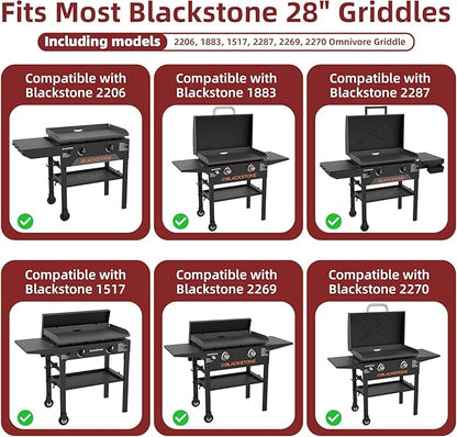 Upgrade Hinged Lid for Blackstone 28 Inch Omnivore Griddle 1517 2206 2351 2269 Griddle Hard Cover, Grill Hood Flat Top with Thermometer for Blackstone 5857