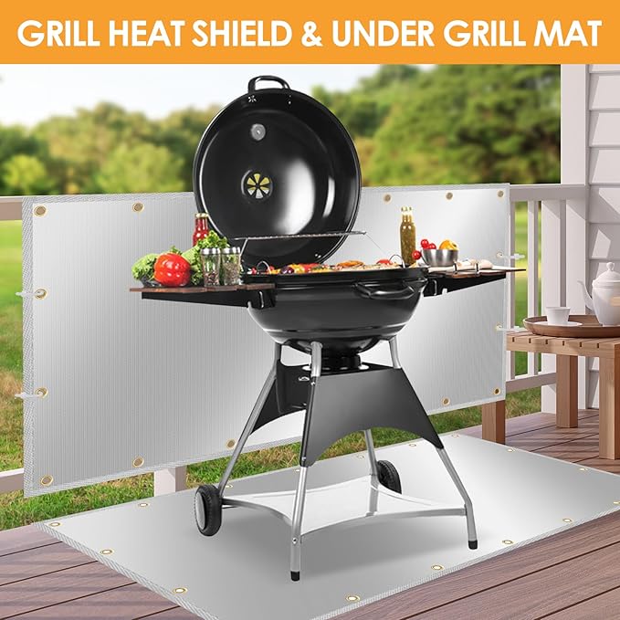 Heat Shield Behind Grill 36x48in-Silver