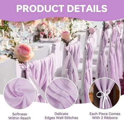 Purple Chiffon Table Runner 35x120 Inches 12 Pack Bulk for Wedding Graduation Party Bulk Table Decor