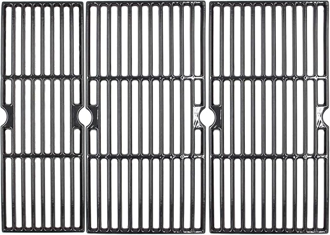 Hongso 18 3/16 inch Porcelain Cast Iron Grill Grates for 463347519 463373019 CharBroil Performance 5 Burners, for 4 Burners 463342118 463342119 463347017 463332718 463376217 463376519 463376619 Grills