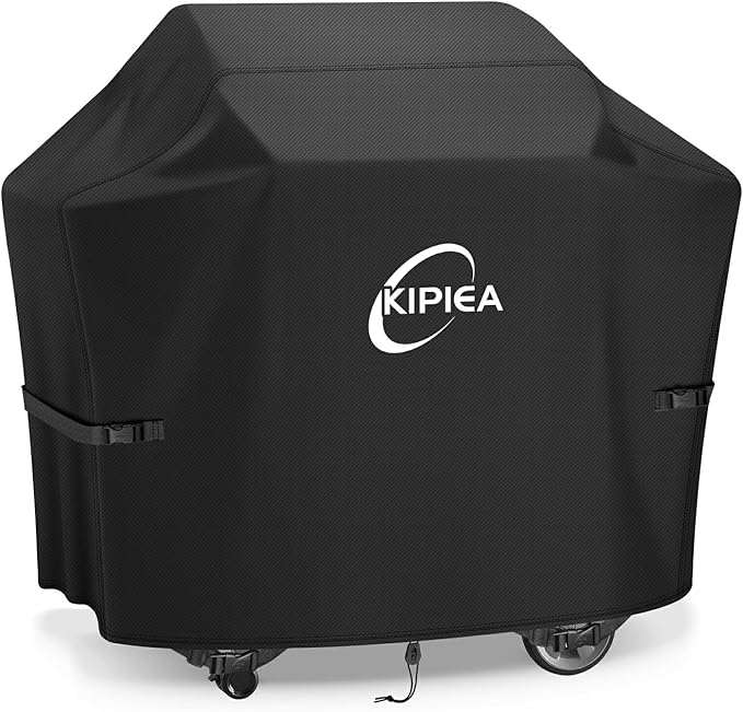 Kipiea 600D Heavy Duty Gas Grill Cover for Weber Genesis II 600 Series & Summit FS38 / FS38X Grills, 72-Inch Waterproof BBQ Cover with Windproof Buckles, UV Resistant, No Tear, No Fading