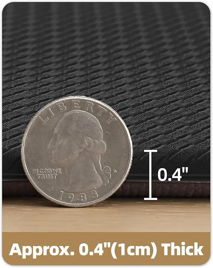 Color&Geometry Anti Fatigue Cushion Padded Kitchen Mat for Floor - 17x59+17x59,Easy Clean, Waterproof & Oil Proof, Anti Slip, Foam Rubber Runner Rug for Front Sink Comfort Standing, Black Set of 2