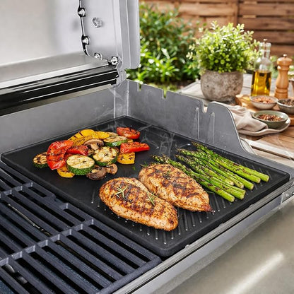 Hisencn Cooking Grate and Griddle Replacement Parts for Nexgrill 720-0830H, 720-0783E, 720-0888N, 720-0888, 720-0697, Fit for Charbroil 463241113, 463449914, Kenmore 720-0670A, 41516106210, 2 Pack