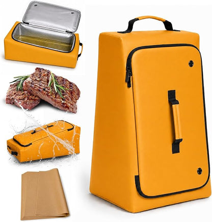 BBQ Blanket for Resting Meat, 270° Opening Leak-Proof Insulated Meat Resting Bag with Butcher Paper, BBQ Brisket Blanket for Pork Shoulder/Steak/Turkey, Smoker Grilling Accessories Gifts for Men/Dad