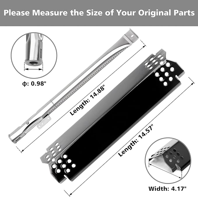 2 Burner Grill Replacement Parts for Nexgrill Grill 720-0864,720-0864m,10 PCS Grill Flame Tamers & Igniters & Burners Replacement for Nexgrill