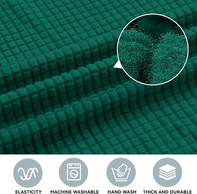 LURKA Stretch Oversized Sofa Slipcovers 1 Piece Couch Covers for 3 Cushion Couch Sofa Furniture Protector Full Sofa Covers with Elastic Bottom for Kids and Pet (Dark Green, X-Large)