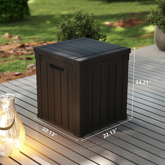 Outdoor Storage Box 50GAL Waterproof Resin Deck Box,Pool Accessories Supplies，UV-Resistant Lockable Package Delivery Bin for Garden Tools,Large Patio Outside Cushions,Chest,Furniture,Black