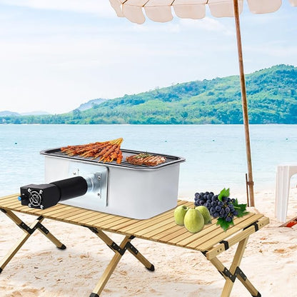 Portable Charcoal Grill, Outdoor BBQ Grill Mini Camping Stoves with Carrying Bag, USB Power Supply Barbecue Grill Small Charcoal Grill for Camping Backyard Cooking, 12.9 * 8.3 * 4.7In 烧烤炉 烧烤架