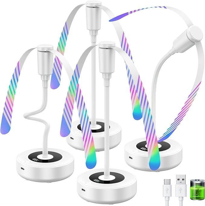 TriPole Fly Fans for Tables with Battery Display, Rechargeable, 20H Runtime | 2000mAh Rechargeable Food Fan, Quiet Operation, Flexible Neck for 360° Coverage Outdoor Fan for Picnic, Party, BBQ, Kitchen