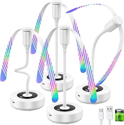 TriPole Fly Fans for Tables with Battery Display, Rechargeable, 20H Runtime | 2000mAh Rechargeable Food Fan, Quiet Operation, Flexible Neck for 360° Coverage Outdoor Fan for Picnic, Party, BBQ, Kitchen