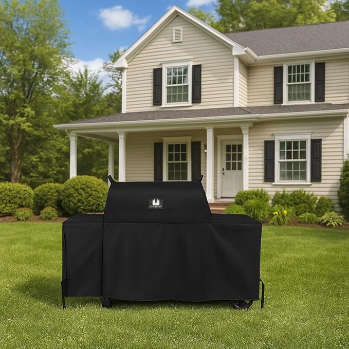 Grill Cover for Traeger Grills BAC776 Woodridge Pro and Woodridge Elite, Heavy Duty Waterproof Full-Length All Weather Grill Accessory