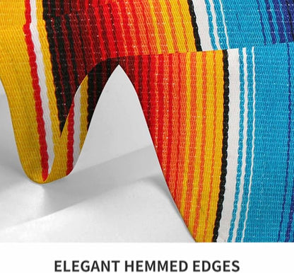 TKS MITLAN Colorful Mexican Style Tablecloth Decor Stripes Lines Art Feature Bright Table Cloth Dining Room Kitchen Table Cover 60" X 84" Oblong/Rectangle