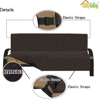 Easy-Going Reversible Couch Cover, Large Futon Sofa, Chocolate/Chocolate | Machine Washable Slipcover For Dogs, Water Resistant Furniture Mat For Living Room, Non-Slip Sofa Cover, Pet Friendly