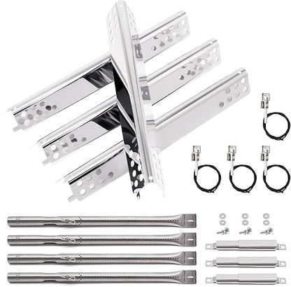 Criditpid Grill Replacement Parts for Charbroil Advantage 4 Burner 463344015, 463432215, 463433016, 463240015, 3 Burner 463343015, 463335115. Burners Tube, Heat Plates and Igniter for Char-Broil Grill