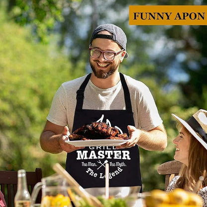 MUJUZE Grilling Accessories,Dad Gifts for Fathers Day,BBQ Grill Sets for Men,BBQ Accessories with Apron for Dad,Grill Tool Set,Grill Kit for Camping,Backyard