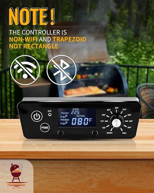 Digital Trapezoid Grill Controller Kit Compatible with Pit Boss Vertical Pellet Smoker Copperhead 3/4/5/7-Series (PBV3P1/PBV4PS1/PBV5P1/PBV7P1) & 5-Series Copper-Walmart PBV5PW1, Includes Hot Rod