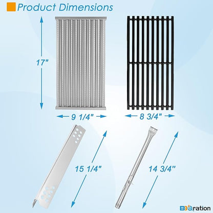 G362-2100-W1 Grill Replacement Kit for Charbroil TRU-Infrared 463642316 463644220 463632320 463675016 463644220 463245518, Grill Grate, Heat Plates and Burner Kit for Charbroil 466642416