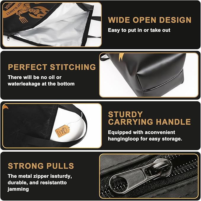Allinside BBQ Blanket for Resting Meat - Extra Large Insulated Meat Resting Bag with Meat Shredder Claw, Grill Tongs, Butcher Paper, Greeting Card & Lanyard | Professional Grilling Kit for Smoker