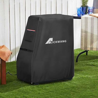 990025 Heavy Duty 600D Waterproof Electric Smoker Cover with Zipper for BS611 4-Rack Natural Draft Vertical Electric Smoker/BTDS76P 4-Rack Natrual Draft Digital Vertical Smoker