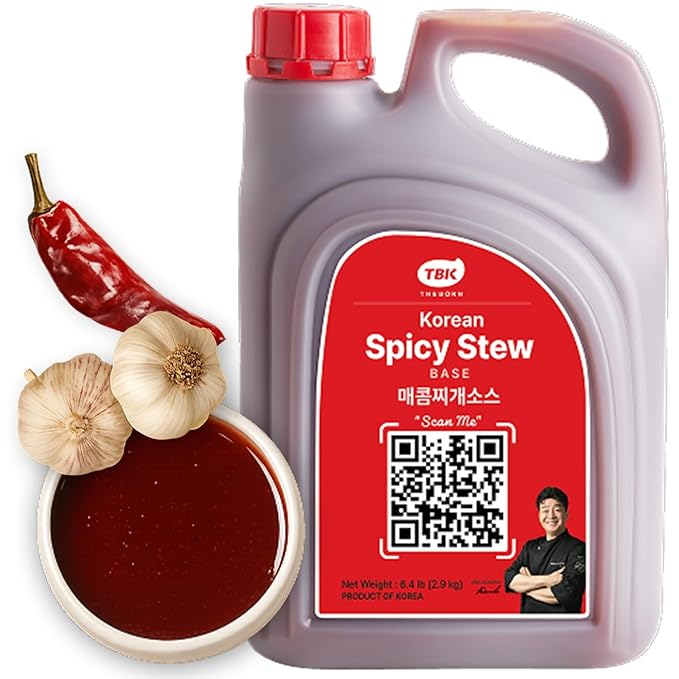 TBK THEBORN Spicy Korean Stew Recipe Sauce, Korean Chili Soup Base 3.2kg | Spicy and savory soup base with comforting Korean flavor for stews with tofu, vegetables, meat, seafood or noodles