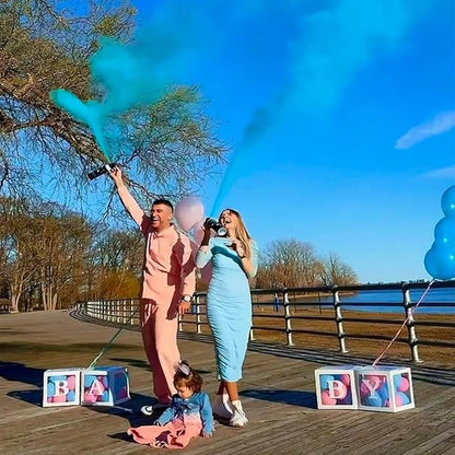 Gender Reveal Fire Extinguisher 2 Pack Blue or Pink Smoke for Boy or Girl Reveal Party Gender Reveal Extinguishers 100% Biodegradable Colored Powder for Baby Gender Reveal Ideas Party Decorations