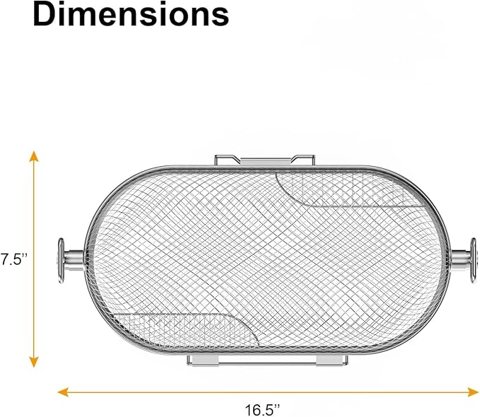Rotisserie Grill Basket for Napoleon Grill 64000 BBQ Accessories Fit Most Spit Rods of Grills Rotisserie, Stainless Steel