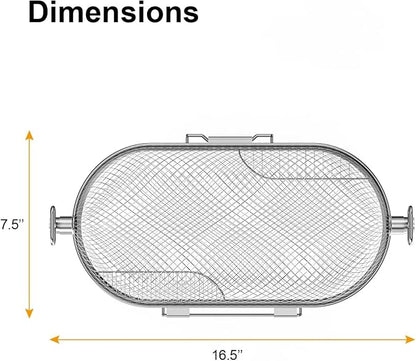 Rotisserie Grill Basket for Napoleon Grill 64000 BBQ Accessories Fit Most Spit Rods of Grills Rotisserie, Stainless Steel