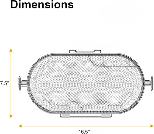 Rotisserie Grill Basket for Napoleon Grill 64000 BBQ Accessories Fit Most Spit Rods of Grills Rotisserie, Stainless Steel