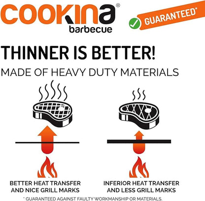 COOKINA Web BB BBQ Reusable Mat (Pack of 2) -100% Non-Stick, Easy to Clean Grilling Sheet for Smokers, as Well as Gas, Charcoal and Electric Barbecues, Black