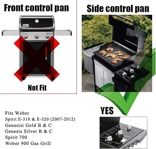 Hisencn Grill Parts Replacement for Weber Spirit E310, Spirit 700, Genesis Silver/Platinum B C, Weber 900 (with Side Control Knobs), 7508 Stainless Steel Burner 28 1/8" and 7537 Flavorizer Bar 22 1/2"