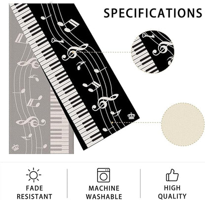 Piano Table Runner,Dining Decor for Kitchen Coffee Table Family Dinners Holiday Parties Wedding Events Decor(13x72 inch)