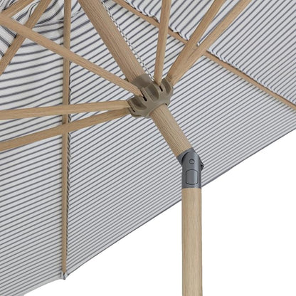 Tempera Striped Patio Umbrellas Outdoor Table Market Umbrellas with Crank & Pust Button Tilt|Auto-Tilt, 8 Steel Ribs, High Color-Fastness Canopy