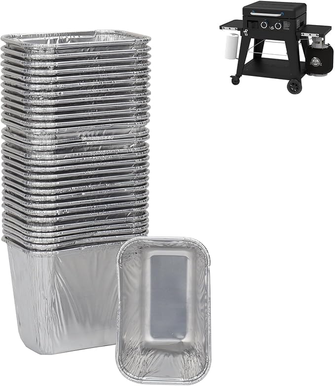 40437 Grease Cup Liners for Pit Boss PB3BGT1 PB2BGT1 Tabletop Griddle 30PCS | Fits PB2BSPD PB336GS PB200GS parts, small foil pans for pit boss 10960 10961, easy cleanup, thick high-temp, easy install