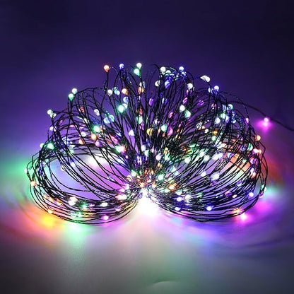 4 Pack Green Wire Fairy Lights Battery Operated Twinkle Lights | 16.4 Ft 50 LED Battery Christmas Lights Waterproof with Auto Timer 8 Modes for Xmas Wreath Tree Decor, Multicolor