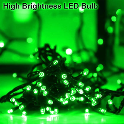 Solar Christmas String Lights, Green 200Led, Outdoor Waterproof | 2 Pack Total 400Led 144Ft 8 Mode, IP44 Outside Halloween Fairy Lights for Tree, Garden, Patio, Lawn, Party, Yard Decorations