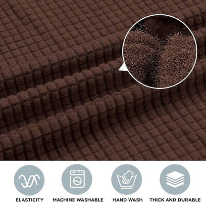 LURKA Oversized Couch Cover 1 Piece 4 Seater Sofa Slipcover, Chocolate | Soft Stretch Jacquard, Fits 94"-110" Oversized Sofas, Elastic Bottom for Secure Fit, Machine Washable, Pet & Kid Friendly