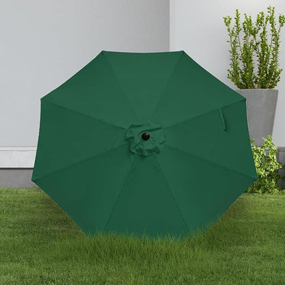 YSSOA 9' Patio Umbrella Outdoor Table Market Yard Umbrella with 8 Sturdy Ribs, Green