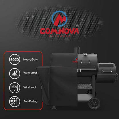 Grill Cover for Oklahoma Joe's Canyon Combo Smoker - 600D Premium BBQ Cover Waterproof & Heavy Duty for Oklahoma Joe's Canyon Grill
