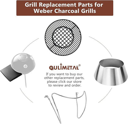 QuliMetal Grill Lid Holder for Weber Charcoal Kettle Grill 22.5 Inch and 18.5 Inch, Kettle Grill Accessories for Weber Kettle, Slide a Side Lid Prop, Charcoal Grill Accessories, Stainless Steel